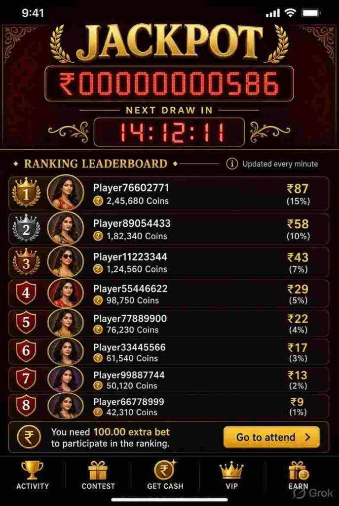 MPL Game jackpot ranking with top players and prize money